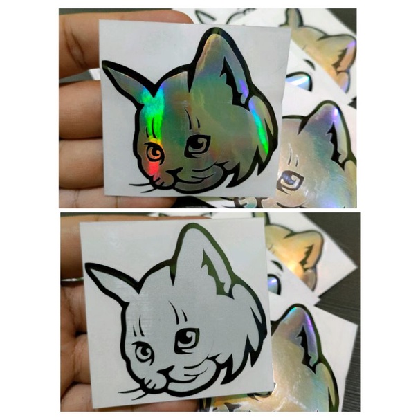 Sticker kepala kucing stiker lucu