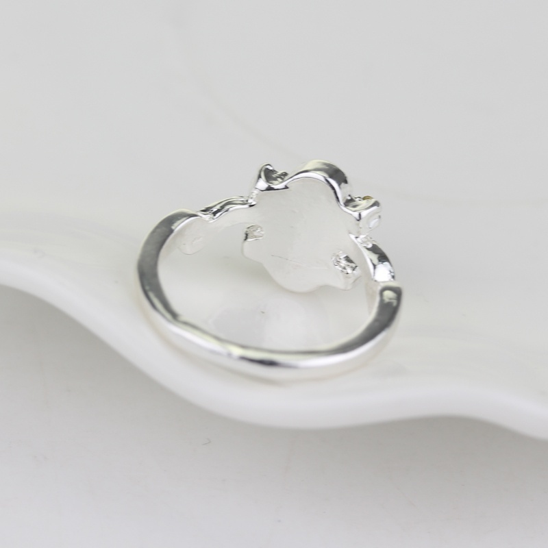 Cincin fashion wanita / aksesoris perhiasan batu permata hitam