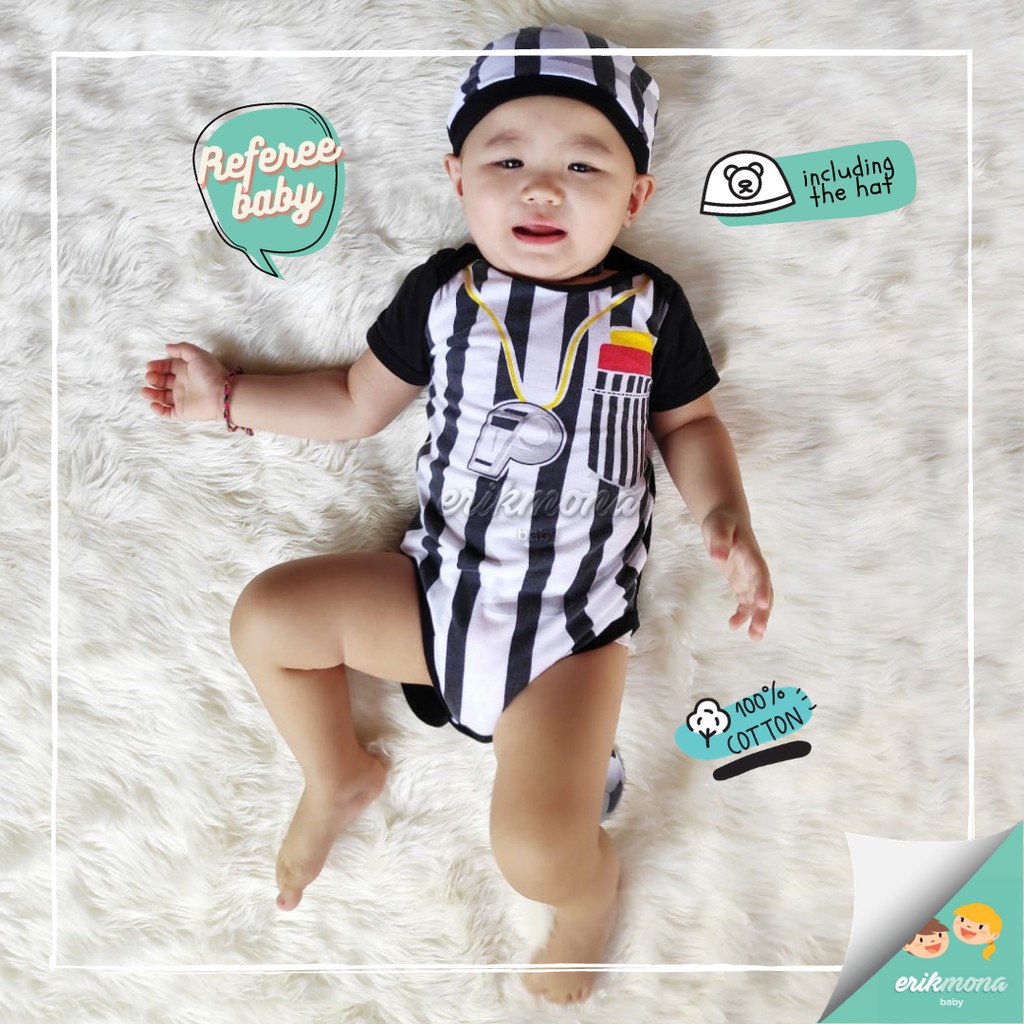 ✔️baju bayi jumper bayi ✔️ lucu model wasit / referee baby✔️