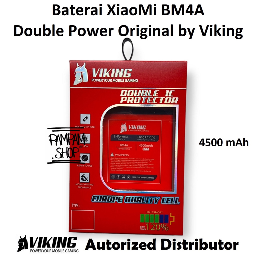 Baterai VIKING Double Power Original XiaoMi Redmi Pro Dual Camera BM4A Batre Batrai Battery BM 4A