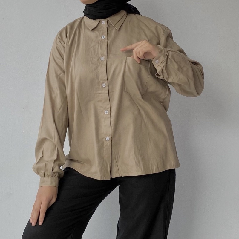 KEMEJA BASIC RAYON / KEMEJA OVERSIZE / KEMEJA RAYON OVERSIZE/ ATASAN WANITA RAYON/ BLOUSE RAYON JUMBO / KEMEJA BASIC RAYON