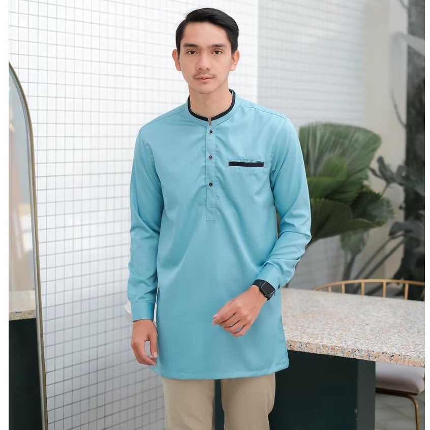 Baju Koko Kurta Pakistan Lengan Panjang White | Baju Muslim Pria | Koko Kurta Dewasa | Baju Koko Pria Dewasa