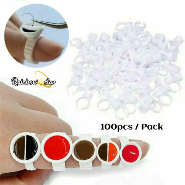 Cincin Lem 100 pcs / Ring Glue Eyelash Extension / Cincin Tinta / Ring Ink / Cincin Eyelash