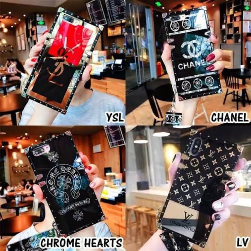 PC Plus Chain Mirror Branded + Rantai gantungan Lv Chanel A5S A3S F9  A12 A54  Reno 4 Reno 4f Reno 5  Reno 5f Reno 6 4G A16 A16k A9 A5 2020 A15 Y15s V7 Y75  Y20 Y12s Y21s Y21 Y33 Y33s Y17 Y15 Y12 Y11 Y95