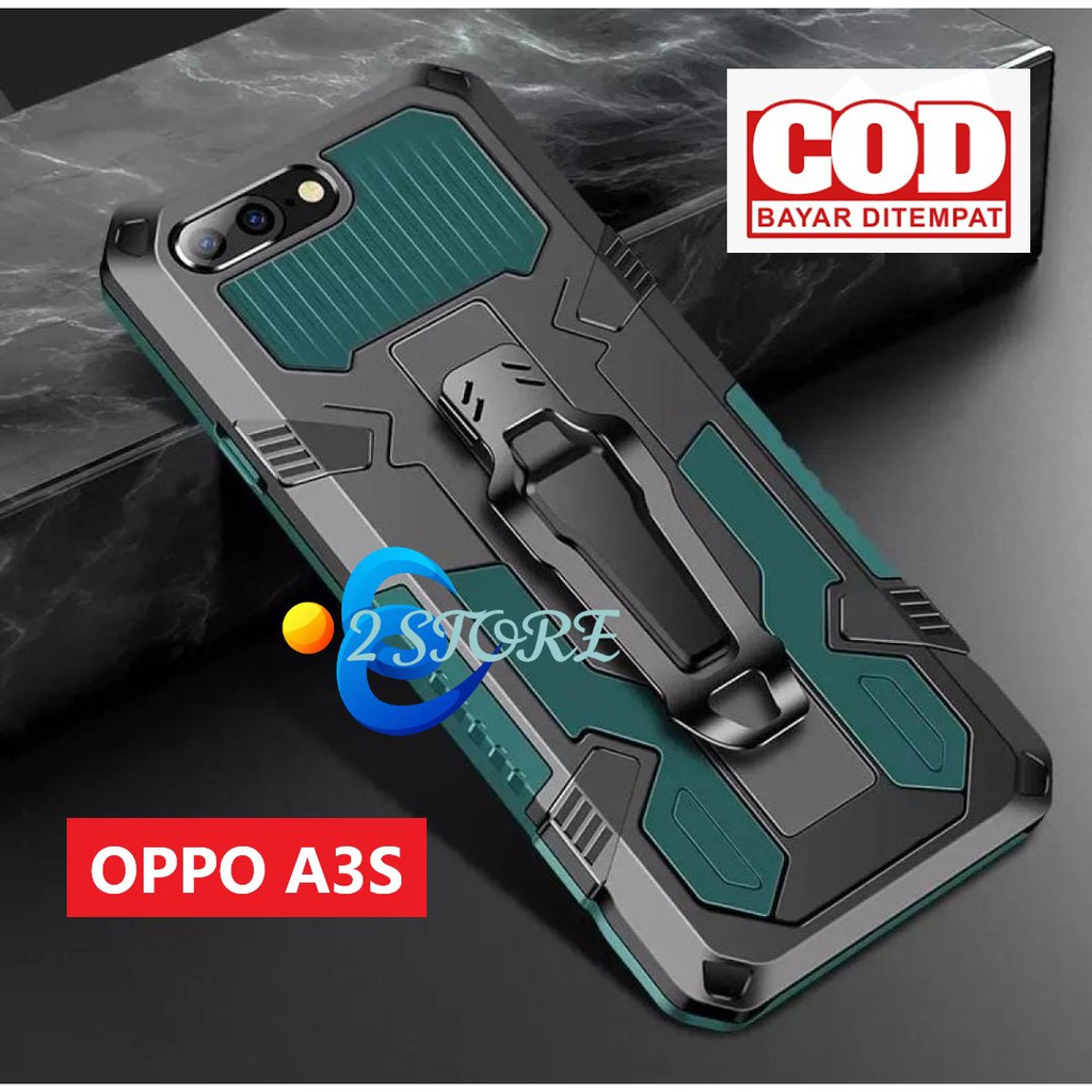 Case hp OPPO A3s CASING STANDING BACK KLIP HARD CASE ROBOT NEW COVER
