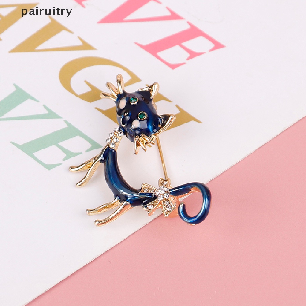 Bros Pin Bentuk Kucing Biru Gaya Kasual Untuk Wanita
