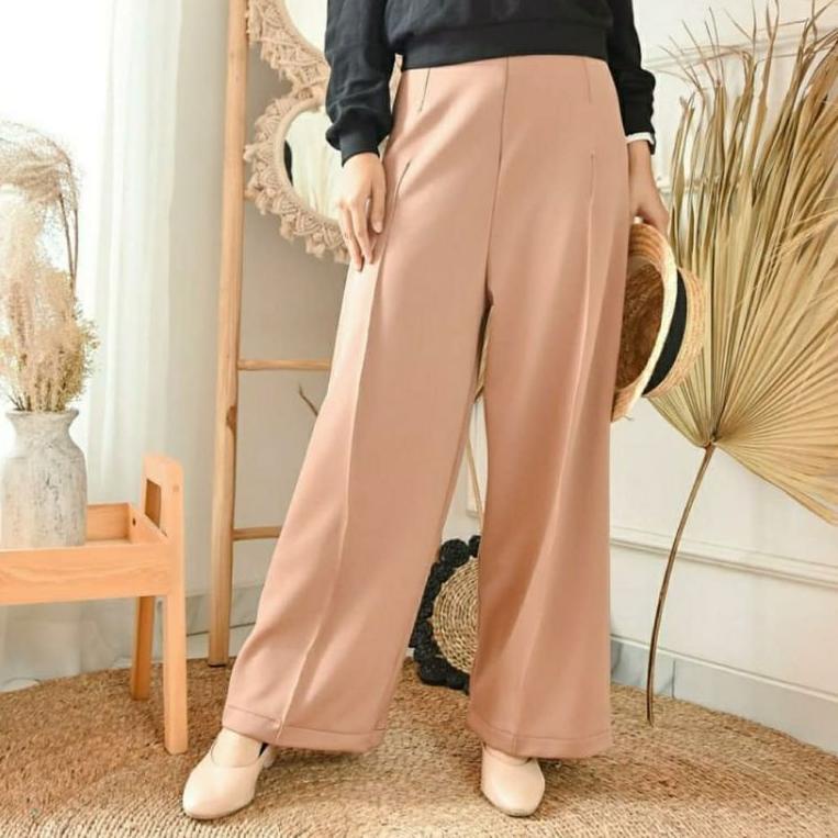 Produk Spesial Mam39 (COD) CELANA KULOT CUBIT JUMBO XXL SCUBA PREMIUM / celana panjang wanita jumbo 
