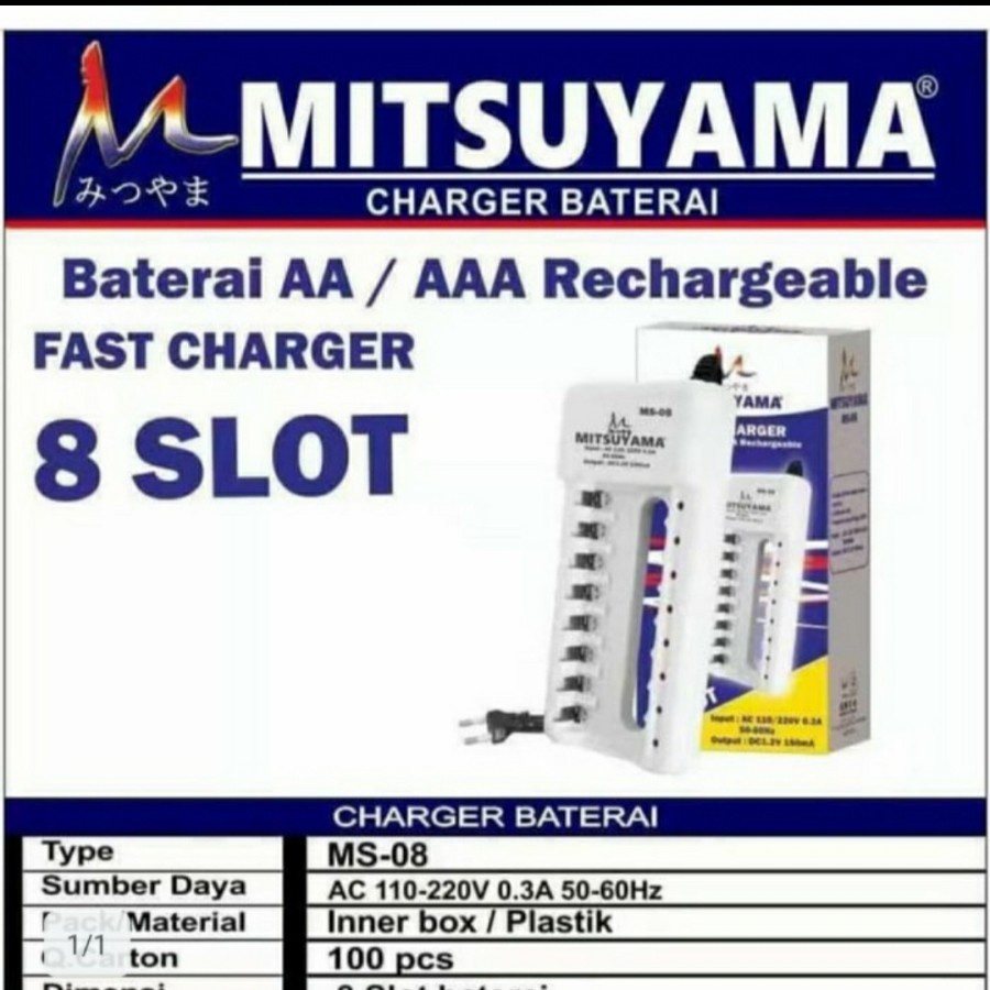 Cas Batre Fast Charging 6 Slot - Alat Cas Baterai Rechargeable MS-06