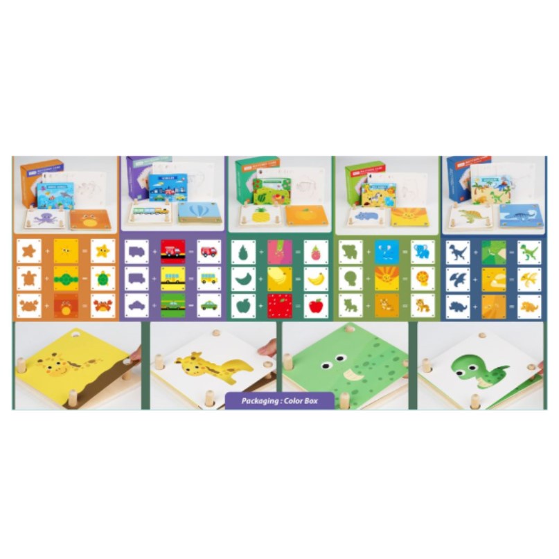 Mainan MATCHING GAME Mainan Edukasi Montessori Anak Wooden Puzzle Anak