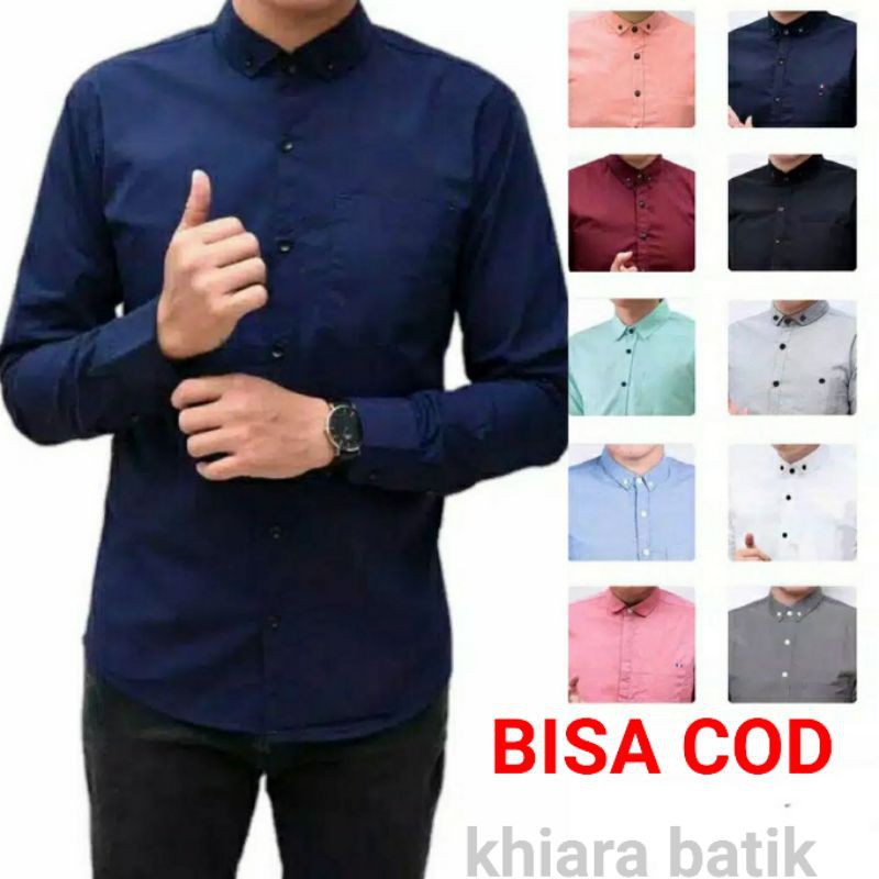 COD,TERMURAH KEMEJA PRIA POLOS JUMBO M L XL JUMBO