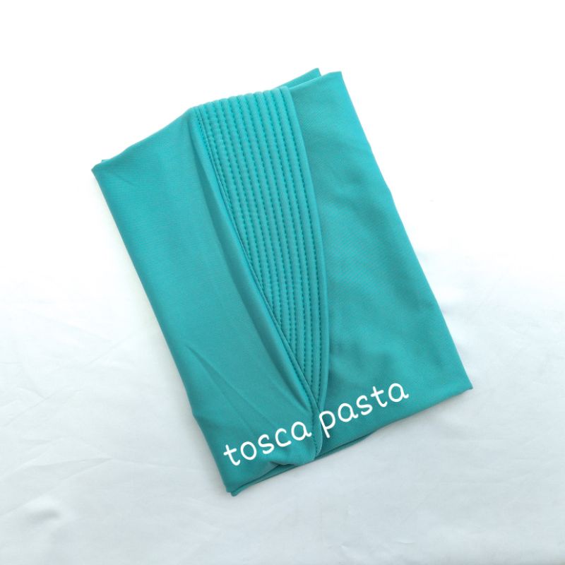 Hijab Bergo Spandek Jersey Menutup Dada/Hijab Instan Bergo Hamidah/Hijab Sport-Tosca pasta