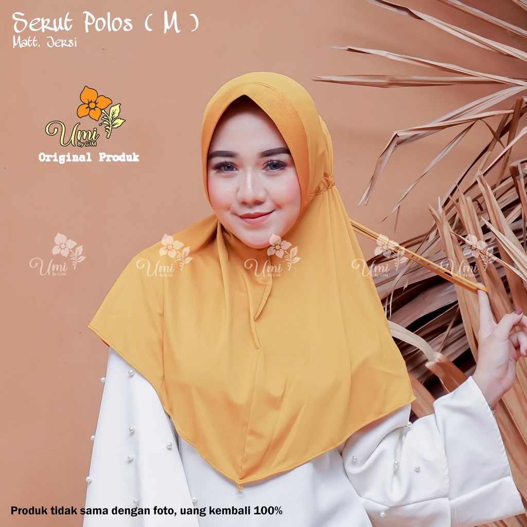 (COD) Hijab Khimar Silvi Tiga Layer Mini Polos Jilbab Instan Cerutti 3 Layer-Serut Polos