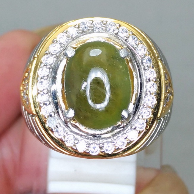 Cincin batu Akik permata Asli Bergaransi Green Safir Hijau