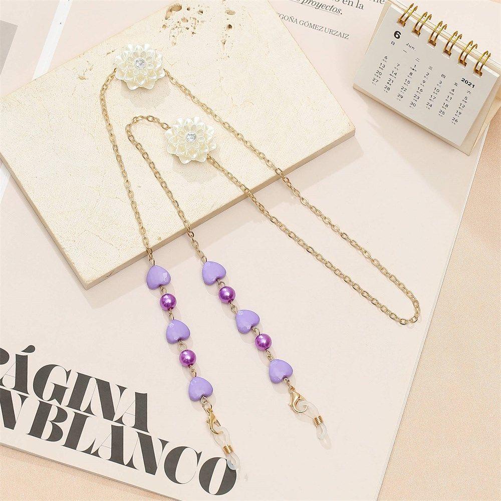 R-bunga Rantai Kacamata Fashion Anti Hilang Kalung Cord Holder Mutiara Rantai