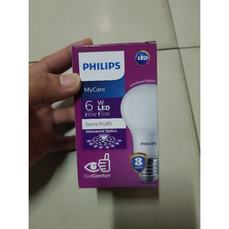 Led Bulb Philips 4000K (Semi Putih atau Cool White) 6w 8w 10w 12w