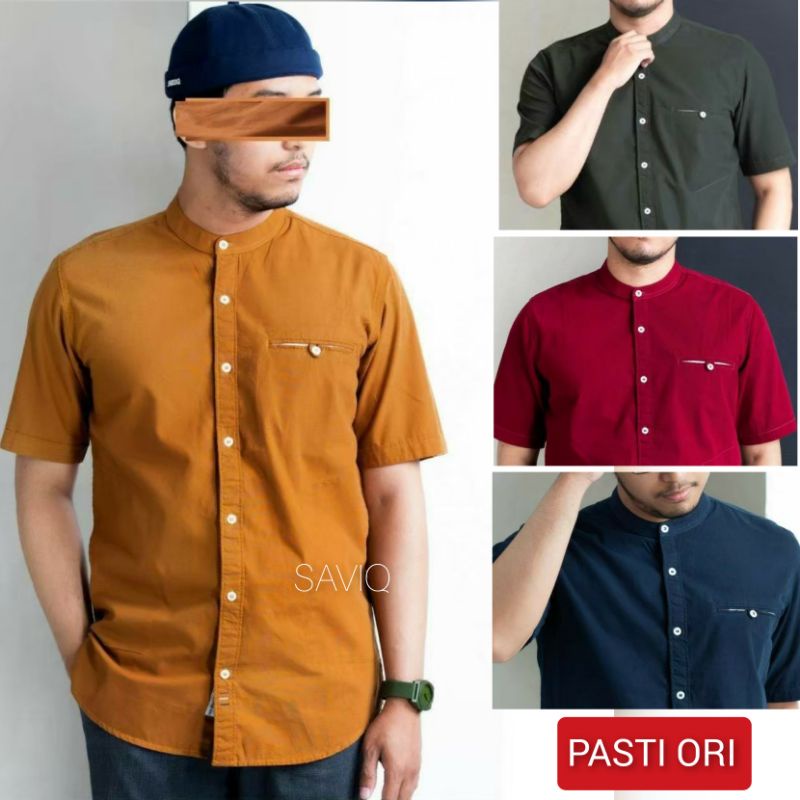 SAVIQ PREMIUM KEMKO LENGAN PENDEK KEMKO POLOS KOKO KATUN WARNA MUSTARD SQP102