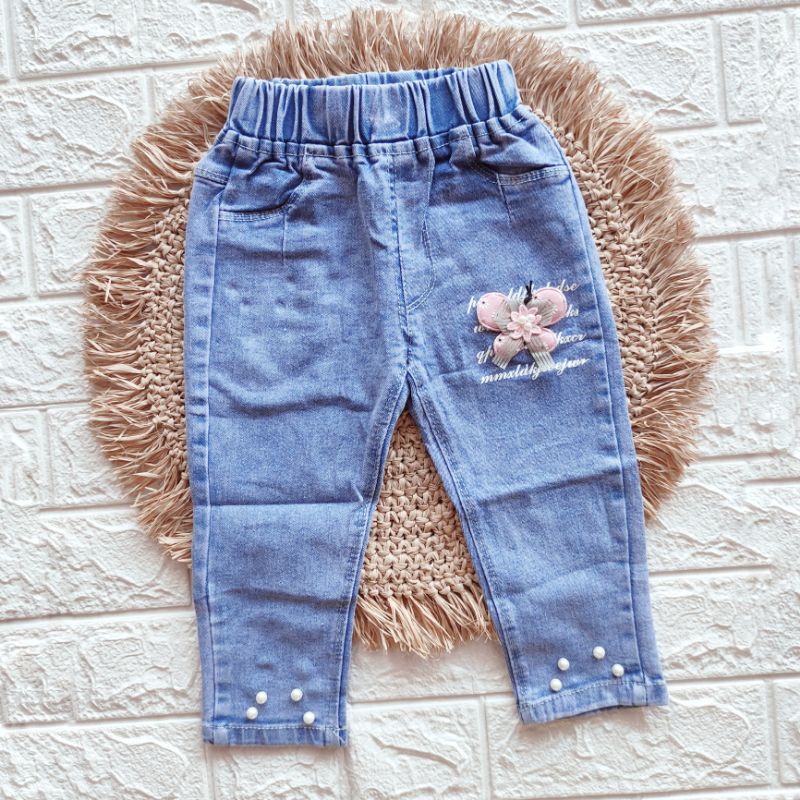 Celana Jeans Panjang Anak Perempuan Import 2-6Tahun Mutiara MUTE