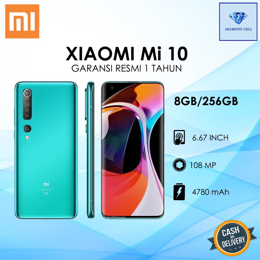 Jual Mi 10 5G 8/256 GB GARANSI RESMI XIAOMI INDONESIA 1 TAHUN Indonesia