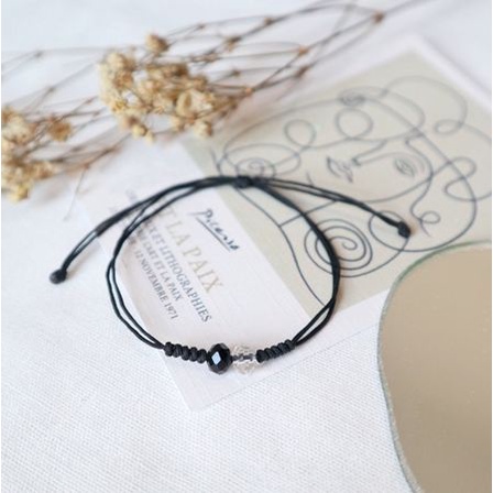 Gelang Tiny Crystal Black and White Super Simple Cute