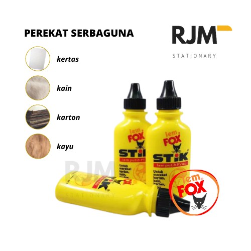 Jual Lem Fox Stik Lem Putih Pvac Lem Serbaguna Lem Kertas Kain Karton Kayu Shopee Indonesia