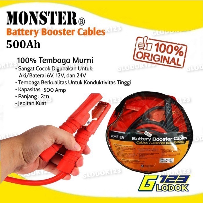 Kabel Jumper Aki Booster Cable Accu Jumper Starter Mobil Truk Tembaga