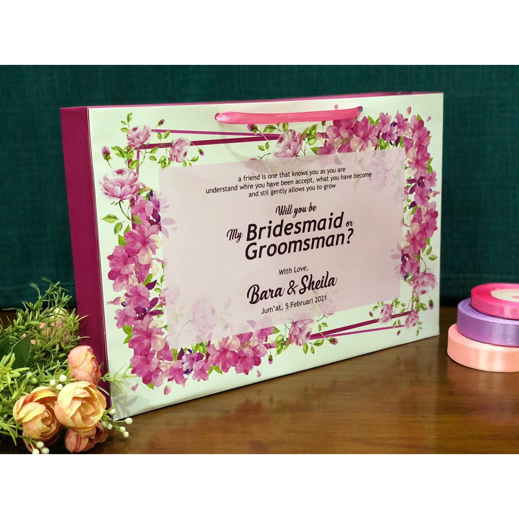 

PAPERBAG P34xL6xT23cm + LAMINASI DOFF BRIDESMAID / WEDDING / PACKAGING PRODUCT
