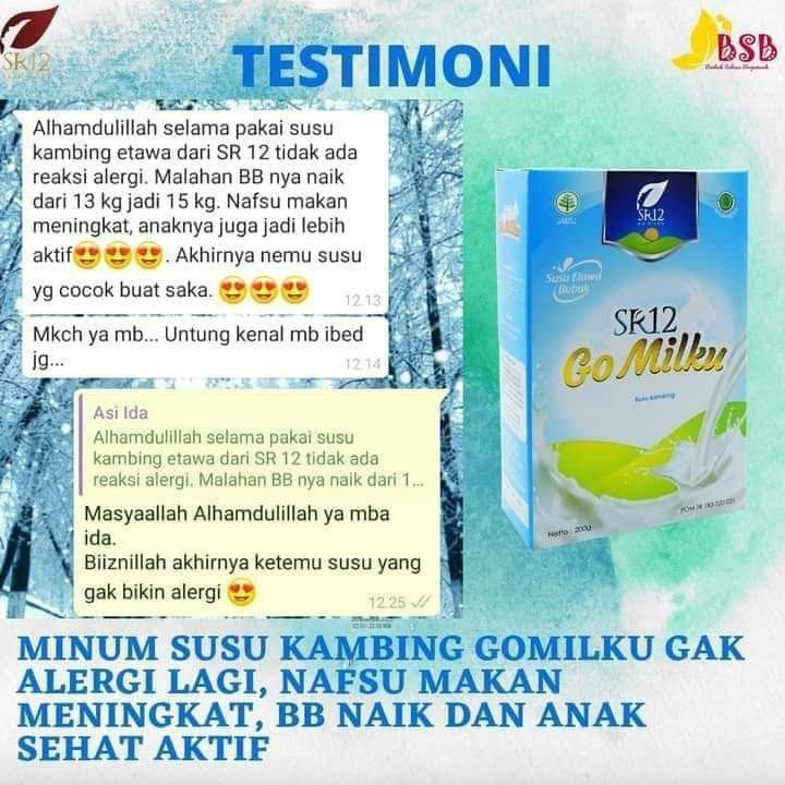 Go Milku SR12 Halal Susu Kambing Etawa Premium Meningkatkan Kesehatan Inmun Aman Bumil Busui