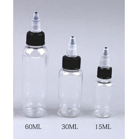 BOTOL KOSONG TEMPAT TINTA 30ML DAN 15ML BOTTLE PIGMEN CAIRAN TATTO