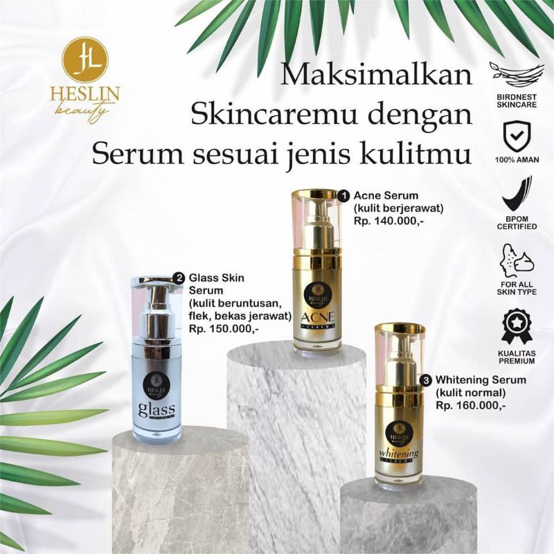 (Heslin Beauty) Serum Glass Skin - Serum Flek hitam / antiaging