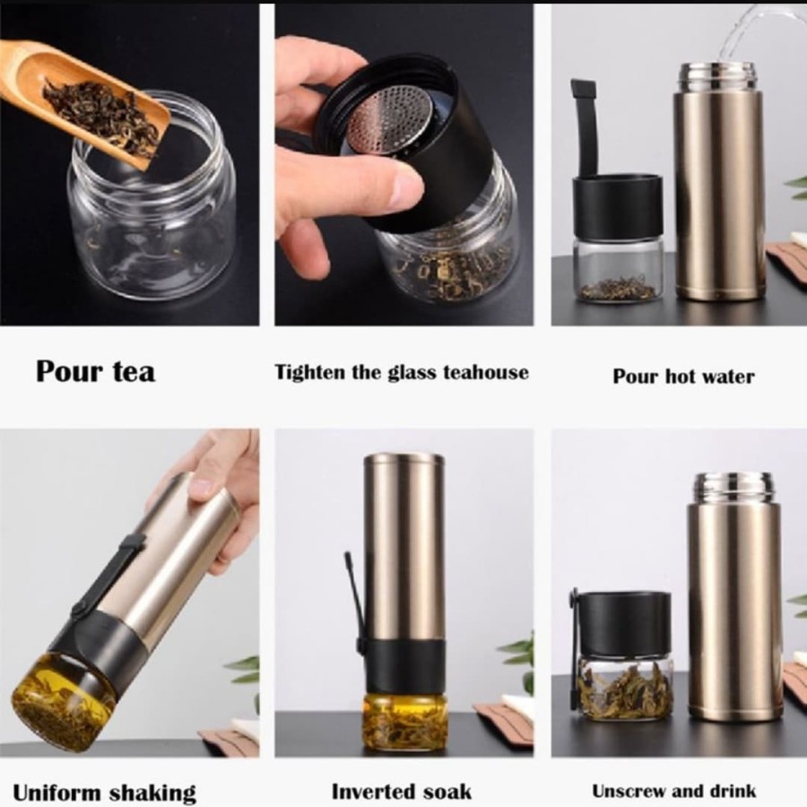 Botol Termos Teh / infused tea Bottle /Portable Thermos Tea Cup 500ml