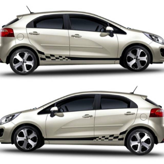 Stiker list stripe mobil kia rio // stiker body samping kia rio