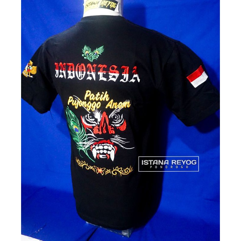 KAOS BORDIR BUDAYA REOG PONOROGO / KAOS GANONG / KAOS BORDIR   / KAOS JARANAN / BUJANGGANONG