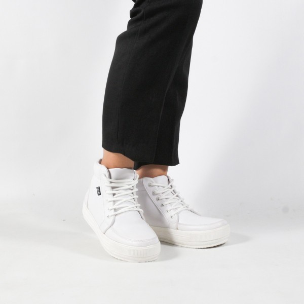 Sepatu Sneakers Tinggi Wanita V 3991 Brand Varka Sepatu Casual Kets Wanita Trendi Berkualitas - Putih