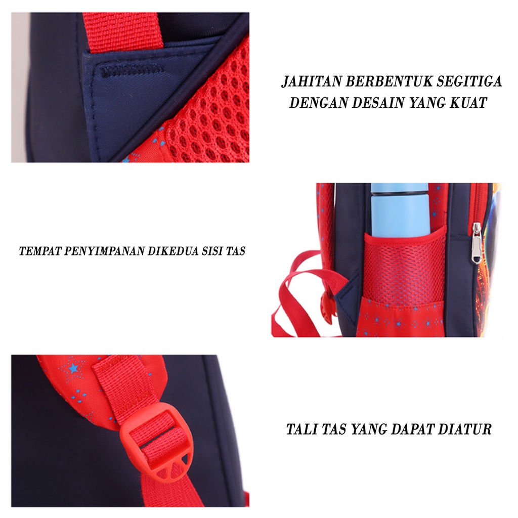 Tas Ransel Anak 3D Motif Karakter Kartun Tas Punggung Anak Sekolah TK SD Backpack Nilon Azgalery T155