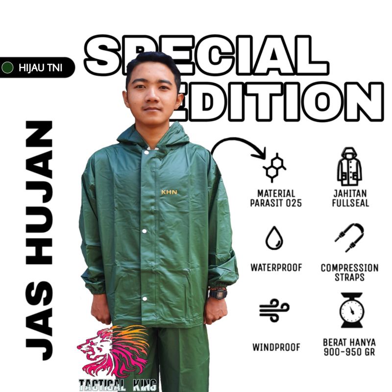 Jas Hujan Special Edition Tactical king/Jas Hujan Stelan Pria dan wanita/Jas Hujan Motor