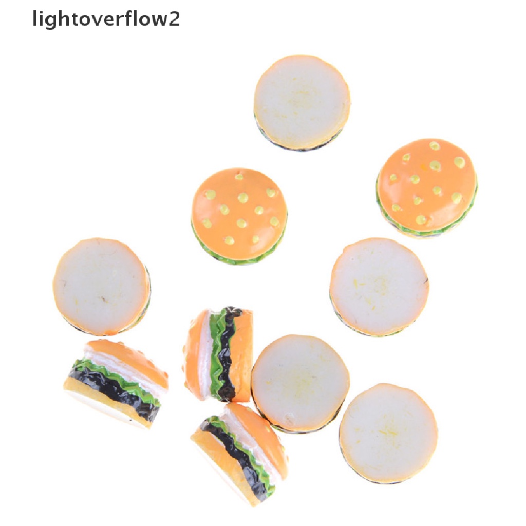 (lightoverflow2) 10pcs Miniatur Hamburger Skala 1: 12 Untuk Dekorasi Rumah Boneka