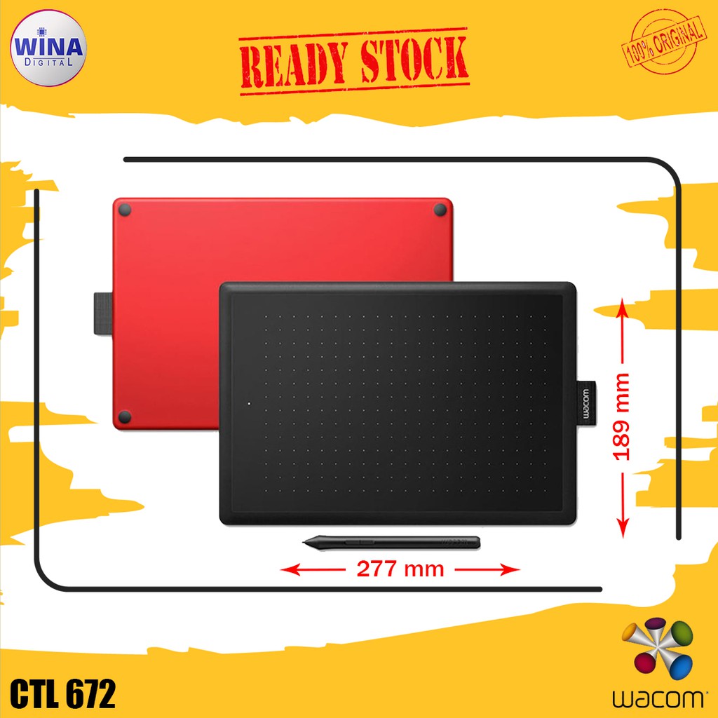 Wacom one Pen Tablet Drawing Pad  Medium CTL-672 Garansi Resmi
