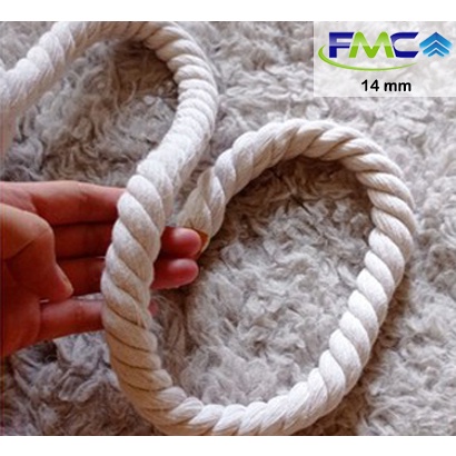 Tali Tambang Katun 14mm 16mm Bahan Kain Kuralon Guralon Rope Warna Putih Asli Import Tampar Pengikat Barang Dekorasi Kerajinan Gantungan Tarik Tambang Outbond Pengaman Safety