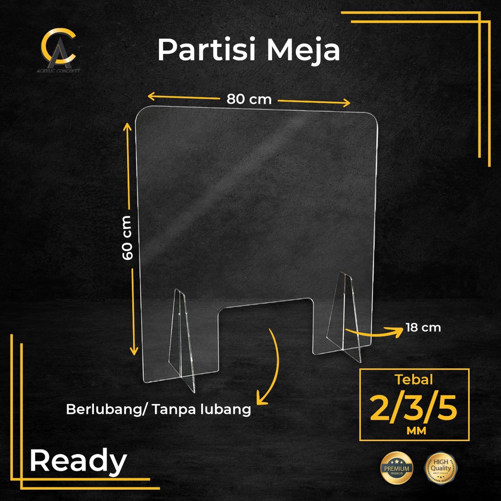 

Partisi Meja Akrilik 1 Sisi (80x60) 2mm Bening / Partisi Meja Acrylic / Pembatas Meja Akrilik / Pembatas Meja Acrylic / Partisi Meja Murah