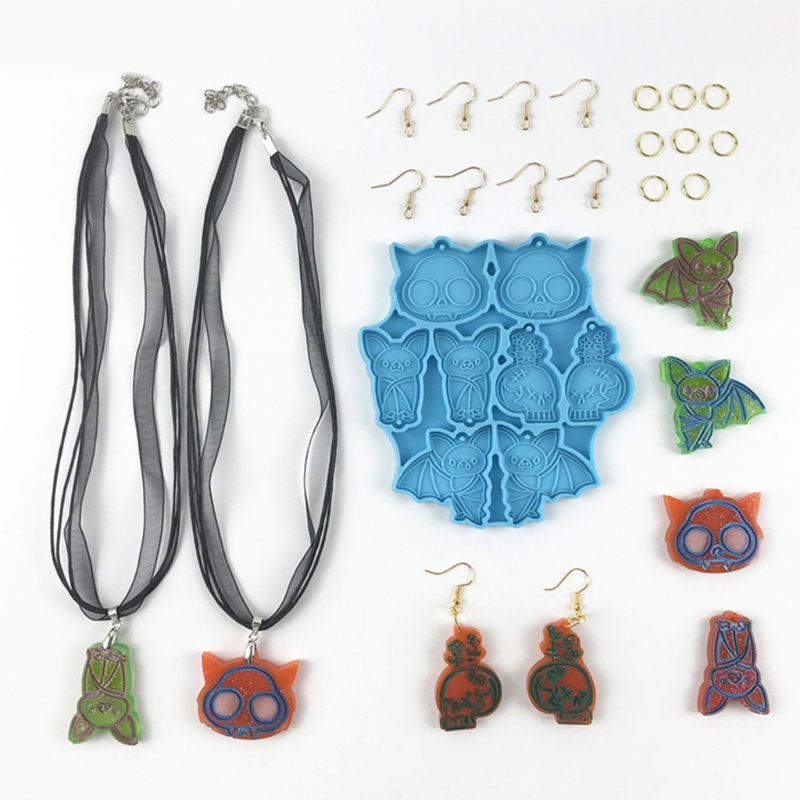 SIY  DIY Bat Shaped Earrings Epoxy Resin Mold Jewelry Necklace Pendant Silicone Mould