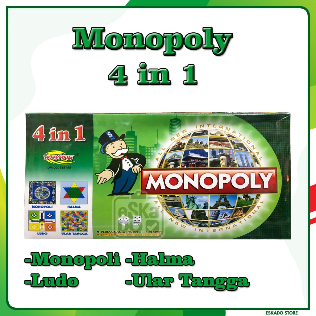 Mainan Keluarga/ Mainan Bersama Monopoli 4 in 1 SEGEL