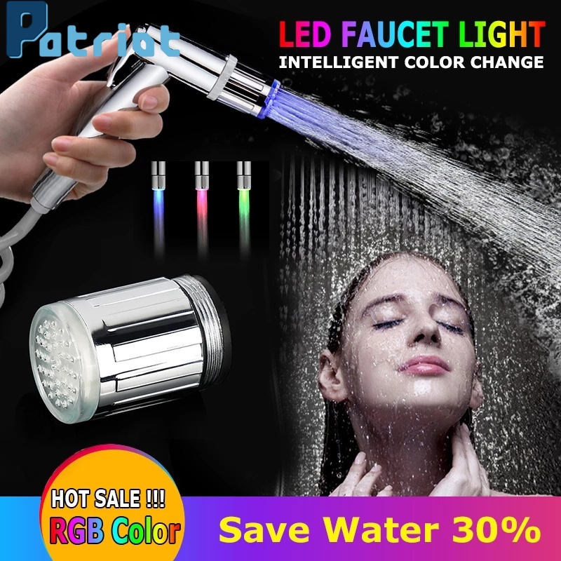 Keran Air Dengan Lampu Led Sensor Suhu Dapat Berubah Warna Untuk Dapur / Kamar Mandi