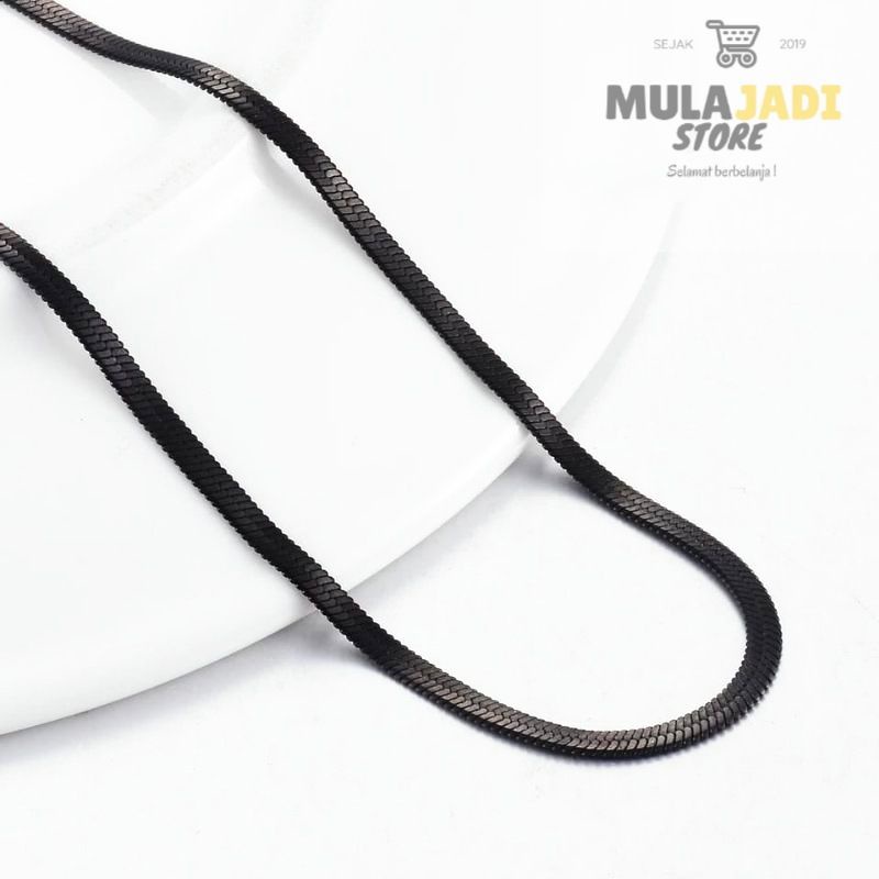 ☑️Cod Kalung Titanium Model Pipih Anti Luntur Kalung Titanium Pria Model Pipih Kalung Titanium Pria 