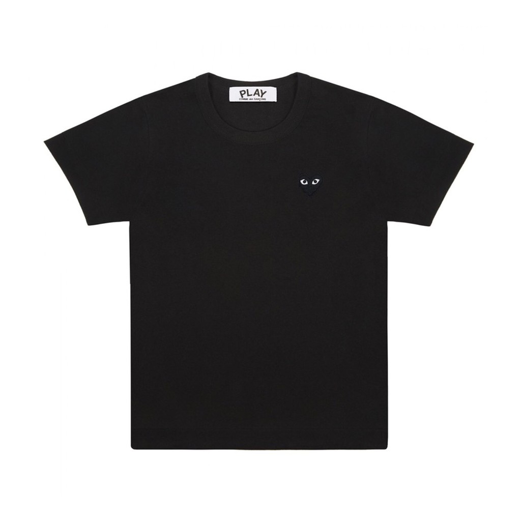 CDG Men Black Emblem Tee Black 100% Authentic