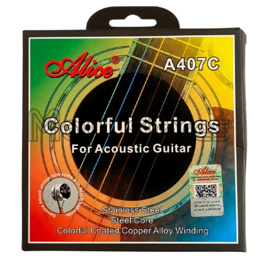 Senar Gitar Akustik Klasik Nylon Alice AC107C A407C Pelangi Rainbow Original