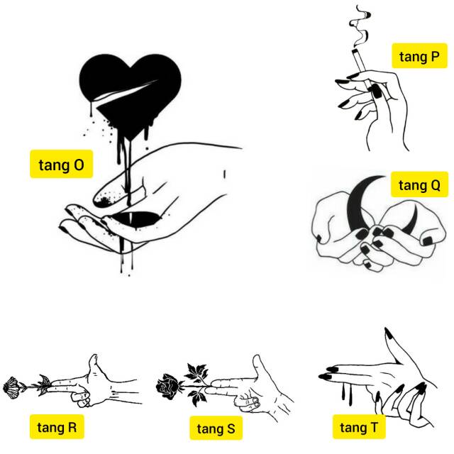 Tato Temporer Tangan couple love Stiker Tato Minimalis - TANG