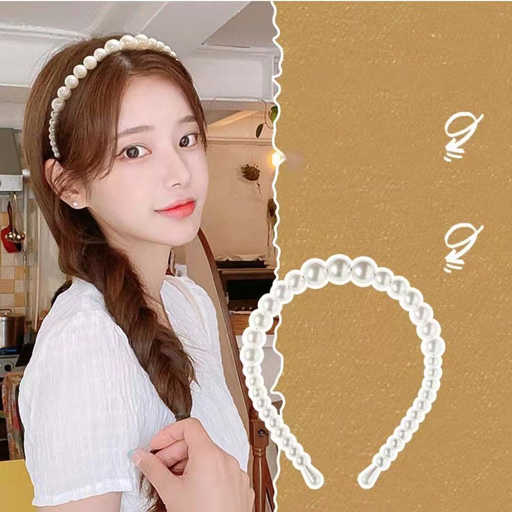 (Pimenova) Bando Gaya Korea Mutiara Pearl Wanita Aksesoris Fashion Wanita Headband Mutiara Import