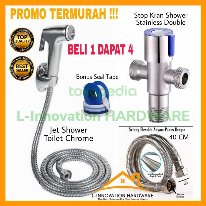 Jet Shower Jet Shower Toilet Stop Kran Air Cabang Kloset Selang Panas Dingin
