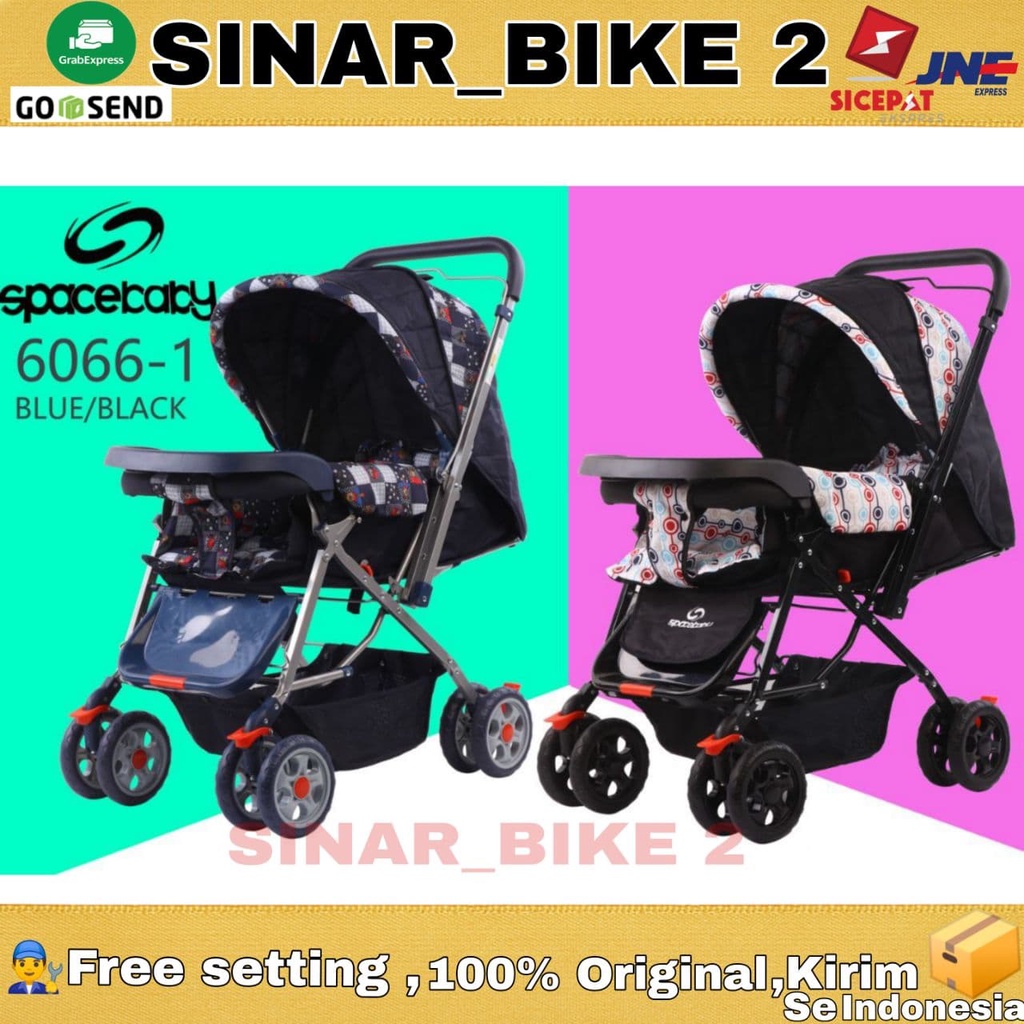 Spacebaby Stroller 6066-1 Classics Kereta Dorong Bayi Bisa Hadap Dua Arah