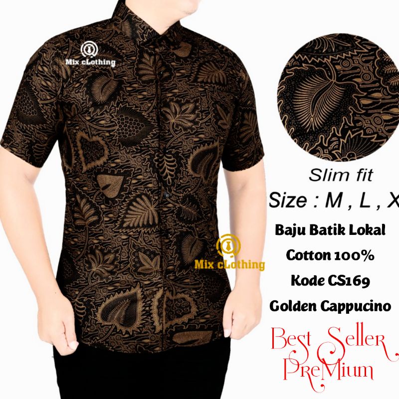 Colin Dion KEMEJA BATIK PRIA SLIM FIT Lengan Pendek OB806